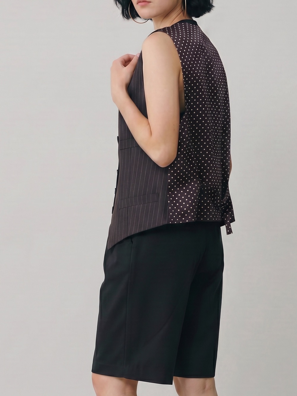 Vintage pinstriped polka dot vest waistcoat steam punk classic